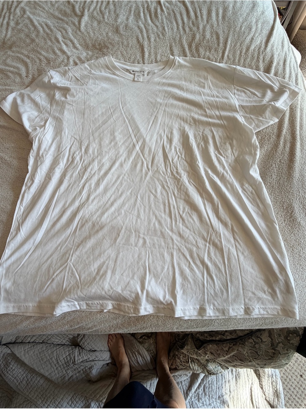 Athleta White Short Sleeve Crew T‑Shirt-XL